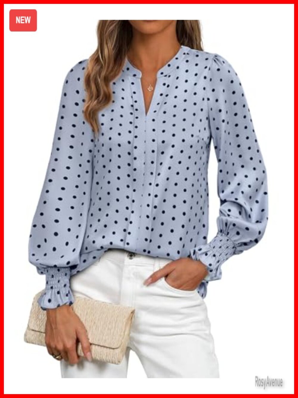 Boho Floral V-Neck Long Sleeve Blouse with Ruffle Cuffs - Women's Dressy Casual